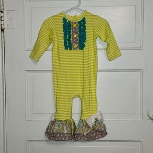 Lime, Teal & Grey Romper